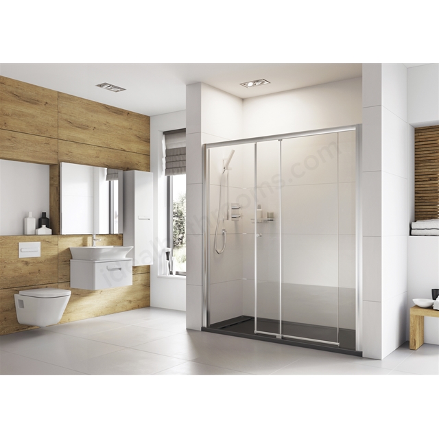 Roman Haven6 Level Access Slider - Left Hand 1200mm - Chrome