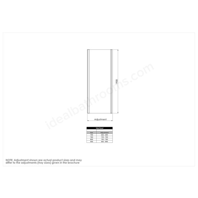 Roman Haven6 Side Panel 1000mm - Chrome