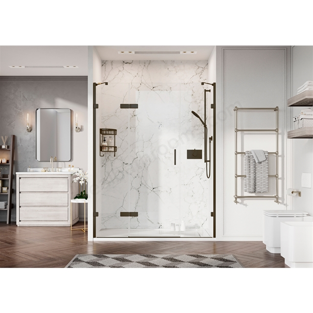 Roman Liberty Hinged Door for 2 inlines alcove - Black