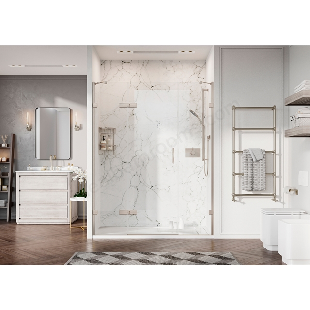 Roman Liberty Hinged Door for 2 inlines alcove - Nickel