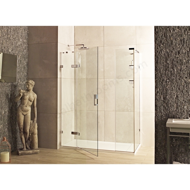 Roman Liberty Hinged Door for 2 inlines corner panel - Polished Nickel