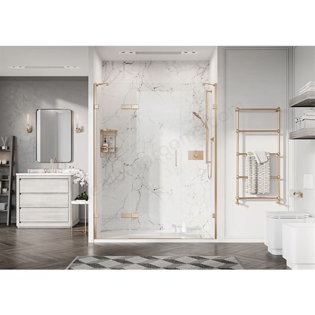 Roman Liberty Hinged Door for 2 inlines alcove - Brushed Brass