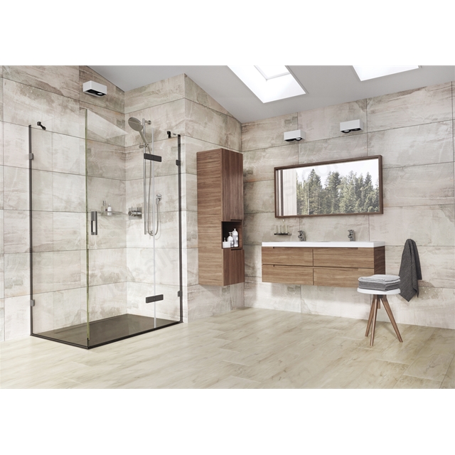 Roman Liberty Hinged Door for h inline corner - Black