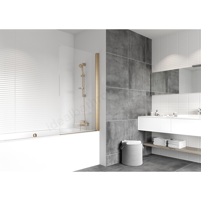 Roman Haven6 Power Shower Bath Screen - Brushed Brass