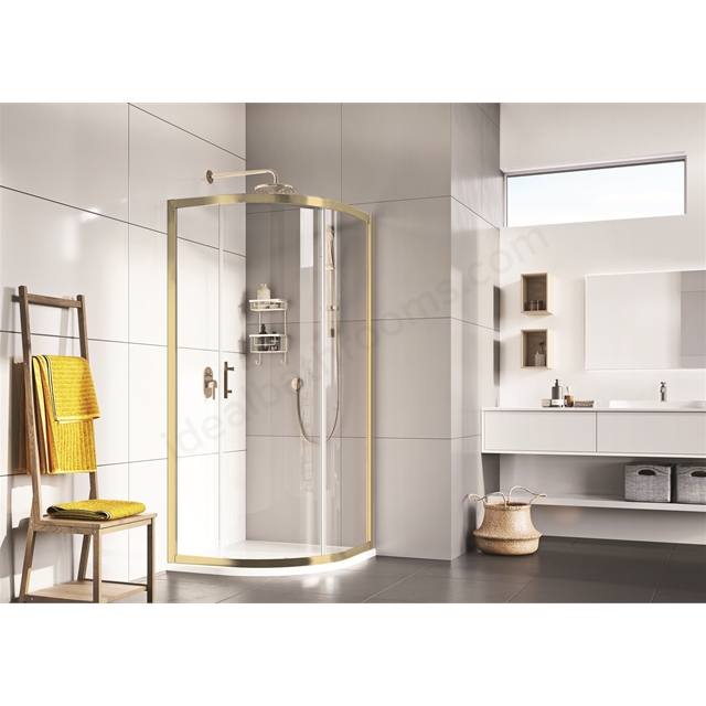Roman Innov8 One Door Quad 900 x 900 - Brushed Brass
