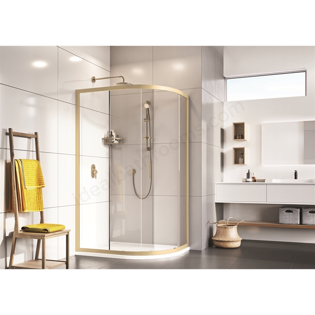 Roman Innov8 One Door Quad 800 x 1200 - Brushed Brass
