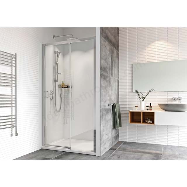 Roman Haven8 Level Access Sliding Door 1200mm - Left Hand - Chrome