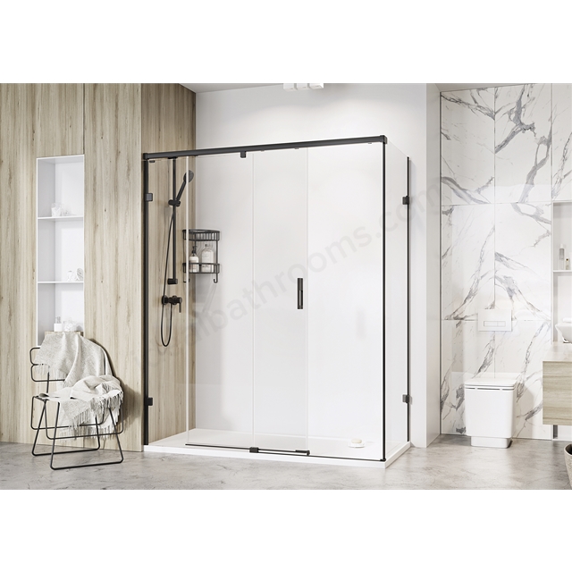 Roman Liberty 8 1400 One Door Slider for Corner Fitting - Right Hand - Black