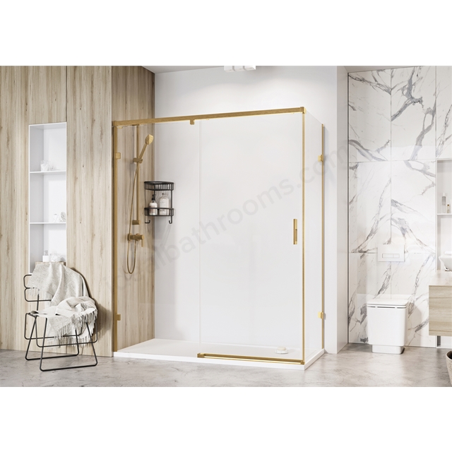 Roman Liberty 8 1400 One Door Slider for Corner Fitting - Right Hand - Brushed Brass