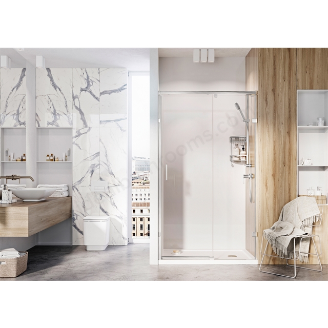 Roman Liberty 8 1400 One Door Slider Alcove - Right Hand - Nickel