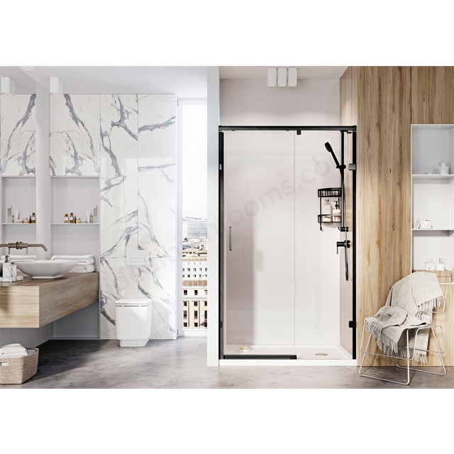 Roman Liberty 8 1500 One Door Slider Alcove - Right Hand - Black