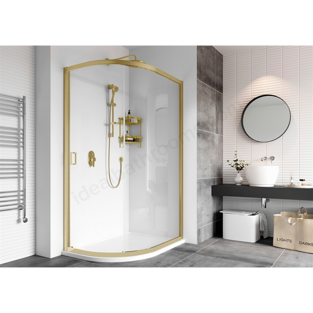 Roman Haven8 1 Door Offset Quad 800x1000 - Brushed Brass