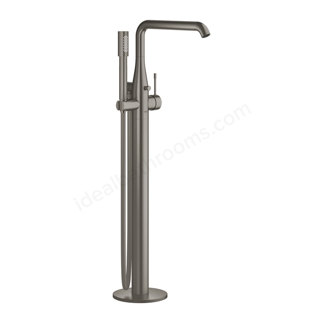 Grohe Essence Floorstanding Single Lever Bath Mixer w/ Hand Shower - Brushed Hard Graphite