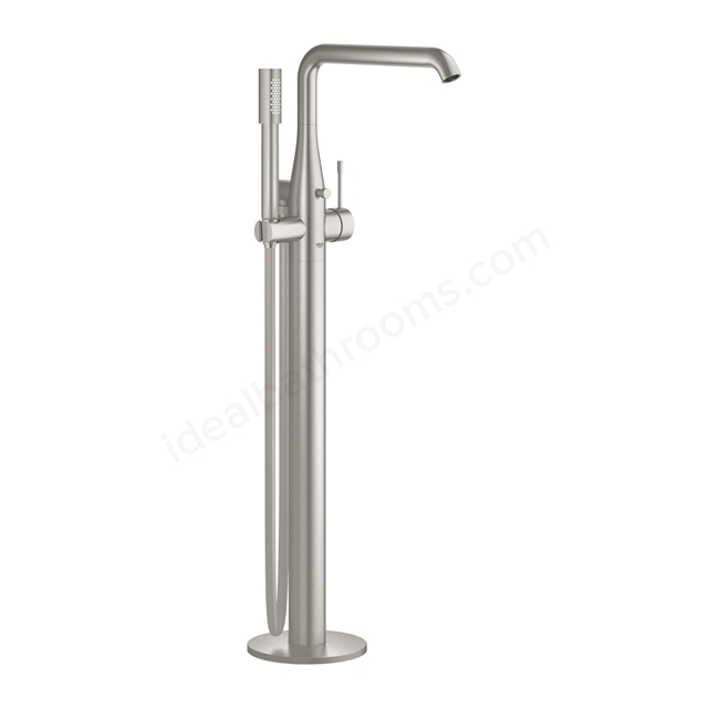 Grohe Essence Floorstanding Single Lever Bath Mixer w/ Hand Shower - Supersteel