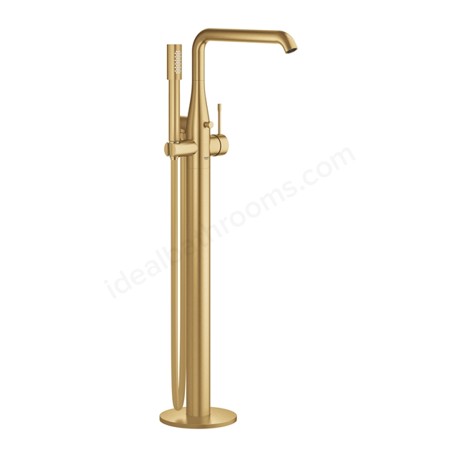 Grohe Essence Floorstanding Single Lever Bath Mixer w/ Hand Shower - Brushed Cool Sunrise