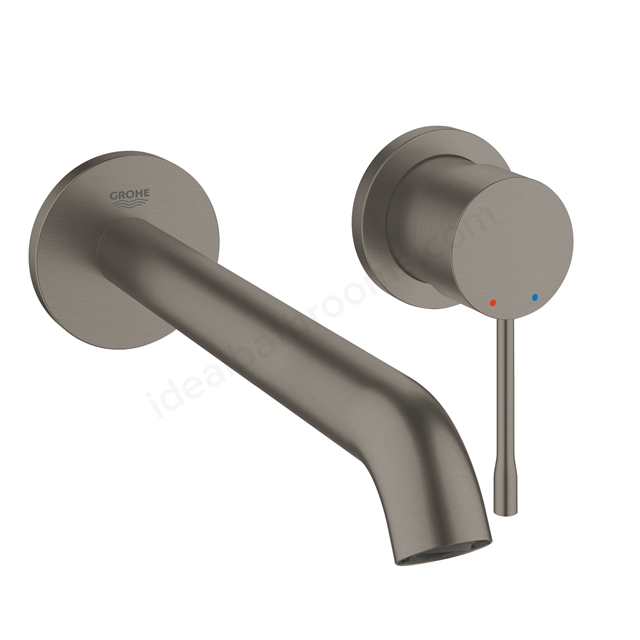 Grohe Essence Single Level Wall Mounted Basin Mixer - Brushed Hard Graphite