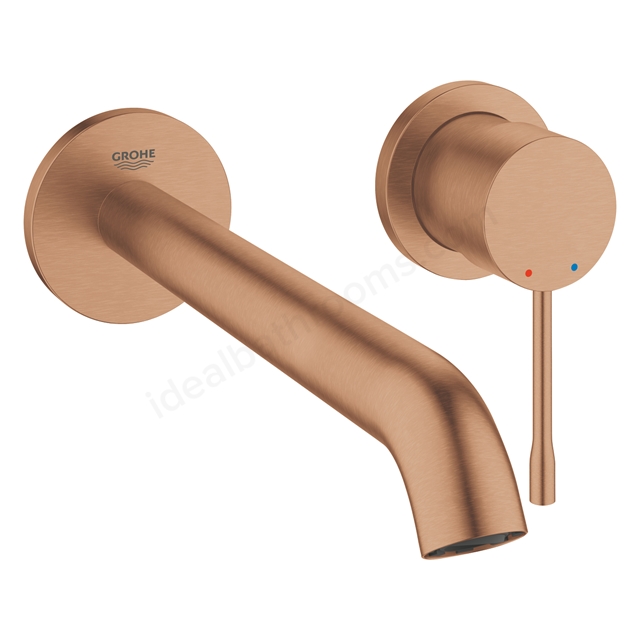 Grohe Essence Single Level Wall Mounted Basin Mixer - Brushed Warm Sunset