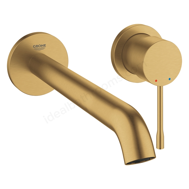 Grohe Essence Single Level Wall Mounted Basin Mixer - Brushed Cool Sunrise