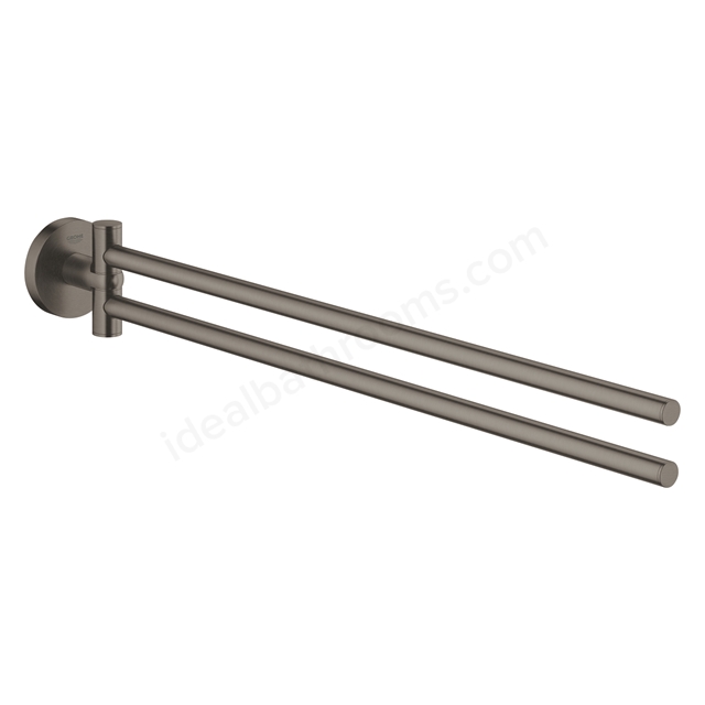 Grohe Essentials Double Towel Bar - Brushed Hard Graphite