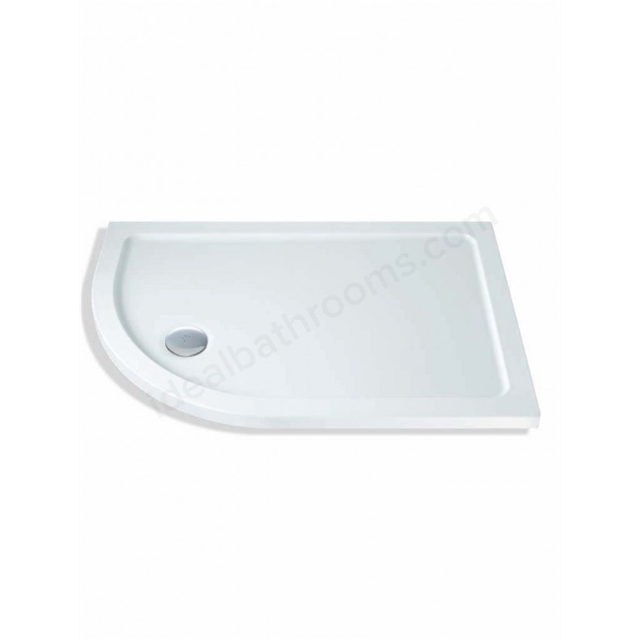 MX Trays 1100 x 900mm ABS Stone 550 Radius Left Hand Shower Tray w/ Waste - White