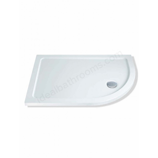 MX Trays 1200 x 700mm ABS Stone 550 Radius Right Hand Shower Tray w/ Waste - White