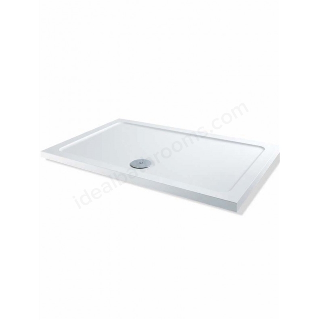 MX Trays 1000 x 700mm ABS Stone Shower Tray w/ Waste - White