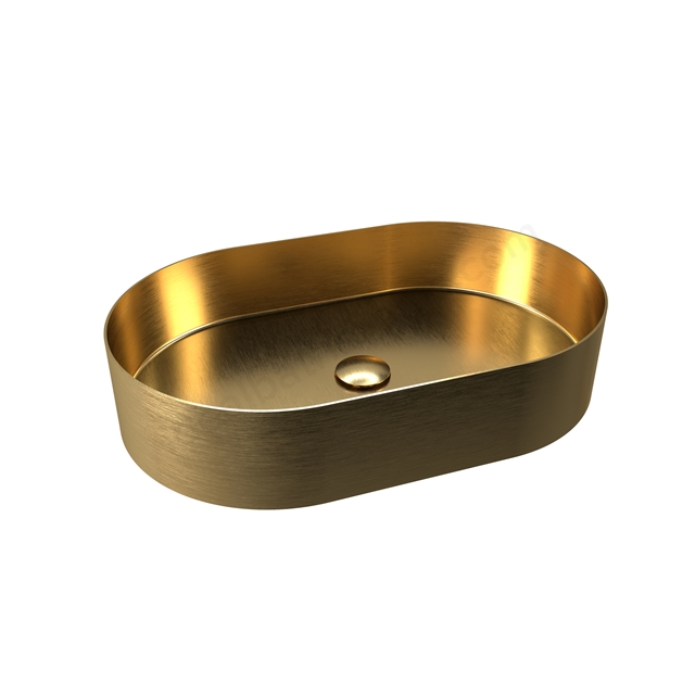 RAK Ceramics Ingot 550 x 350mm Oval Wash Basin - Brushed Gold