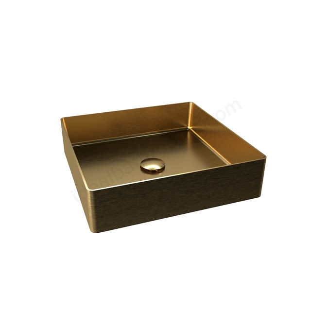 RAK Ceramics Ingot 400 x 400mm Square Wash Basin - Brushed Gold