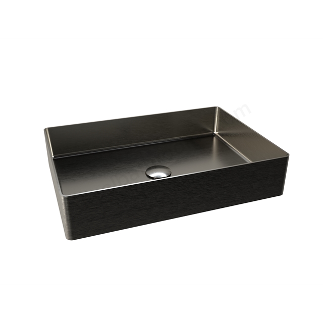 RAK Ceramics Ingot 500 x 350mm Rectangular Wash Basin - Brushed Nickel