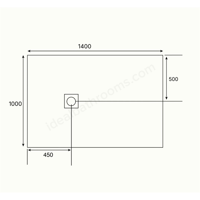 Just Trays Naturals 1400 x 1000mm Stone Shower Tray - Malham Gray