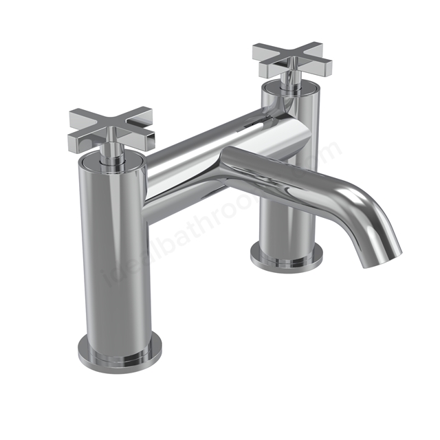 Tavistock Cohort Cross Deck Mounted Bath Filler - Chrome