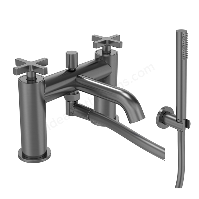 Tavistock Cohort Cross Deck Mouned Bath Shower Mixer - Gunmetal