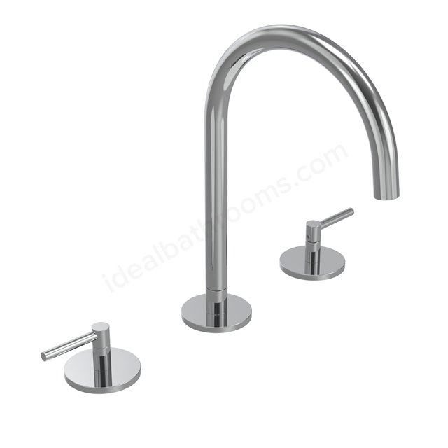Tavistock Cohort Lever 3 Hole Basin Mixer With Click Waste - Chrome