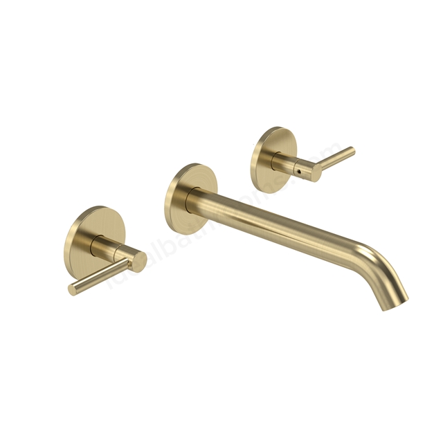 Tavistock Cohort Lever Wall Mounted Mixer - Brushed Brass