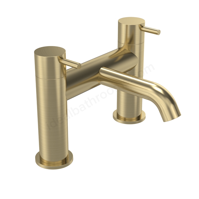 Tavistock Cohort Lever Deck Mounted Bath Filler - Brushed Brass