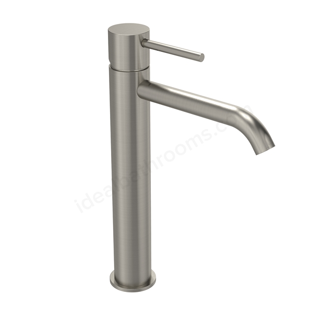 Tavistock Cohort Lever Tall Basin Mixer with Click Waste - Stainless Steel