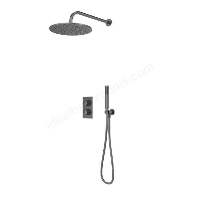 Tavistock Cohort Dual Function Shower System With Overhead Shower & Handset Outlet  -  Gunmetal