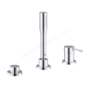 Grohe Essence New 3 Tap Holes Single Lever Bath Combination - Chrome