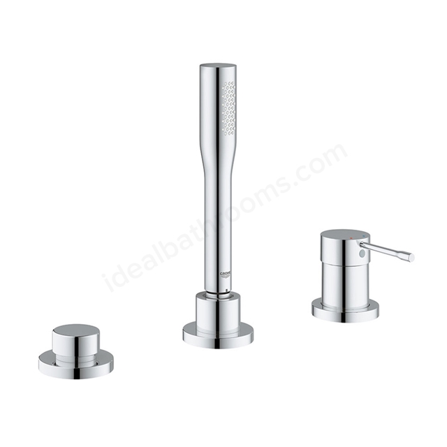 Grohe Essence New 3 Tap Holes Single Lever Bath Combination - Chrome