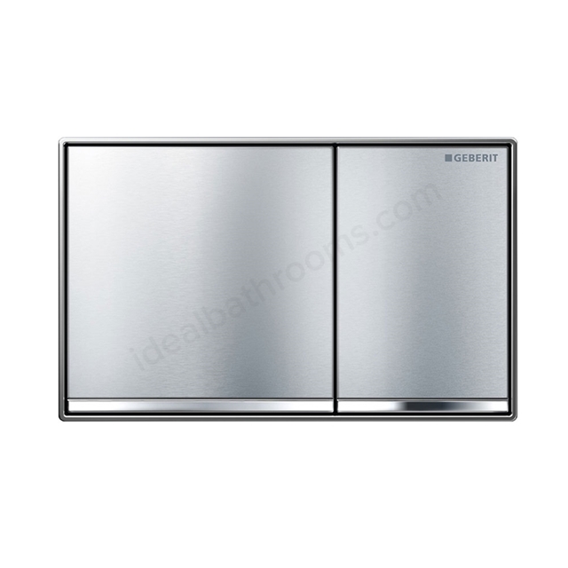 Geberit OMEGA60 Dual Flush Plate for 120mm Omega Cistern; Brushed Chrome