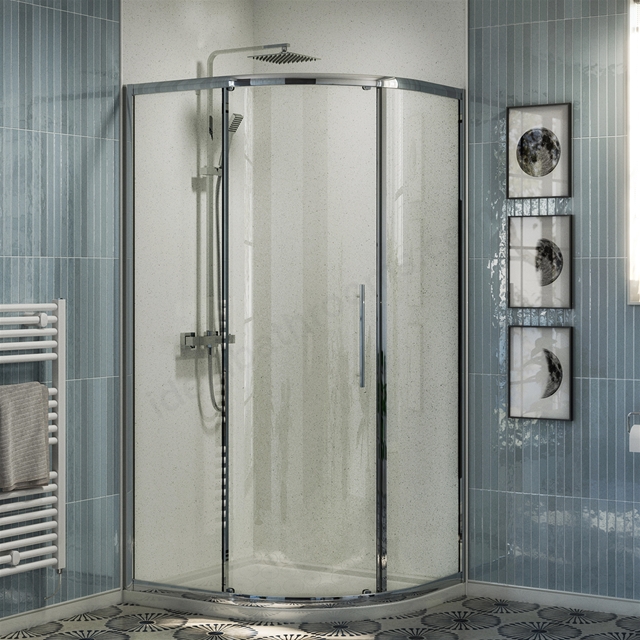 Swan Walton 6mm x 1000mm x 800mm 1 Door Quadrant Shower Enclosure - Left Handed