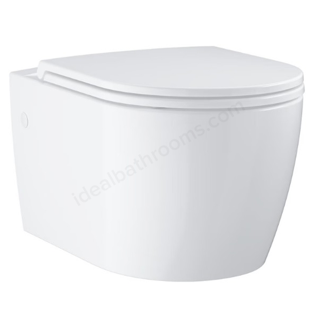 Grohe Bau Ceramic Wall Hung Rimless Soft Close WC Set - White