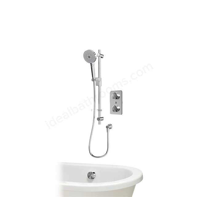 Aqualisa S1 Smart Shower w/ Controller, Adjustable Handset / Kit & Bath Filler LP - Chrome