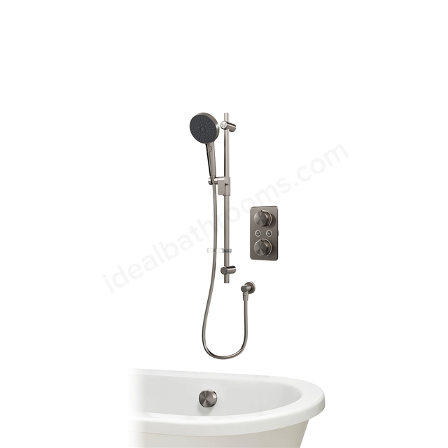 Aqualisa S1 Smart Shower w/ Controller, Adjustable Handset / Kit & Bath Filler LP - Gunmetal Grey