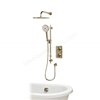Aqualisa S1 Smart Shower w/ Controller, Adjustable Handset / Kit & Fixed Ceiling Head HP - Brushed Brass