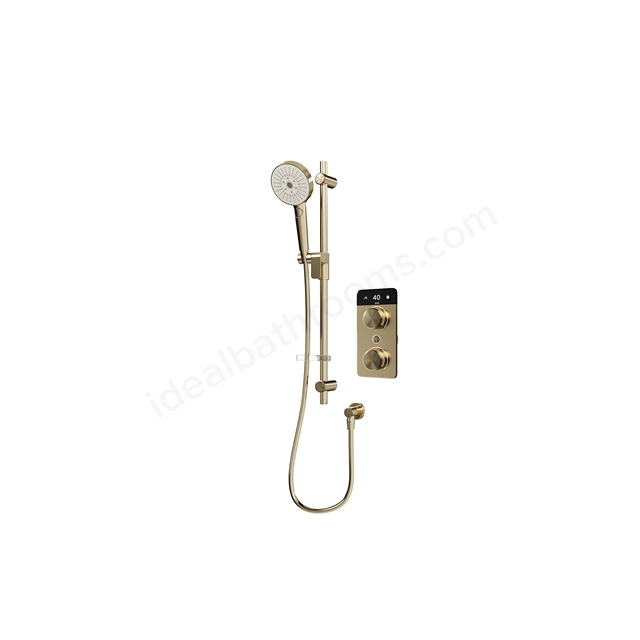 Aqualisa S2 Smart Shower w/ Controller & Adjustable Handset HP - Brushed Brass