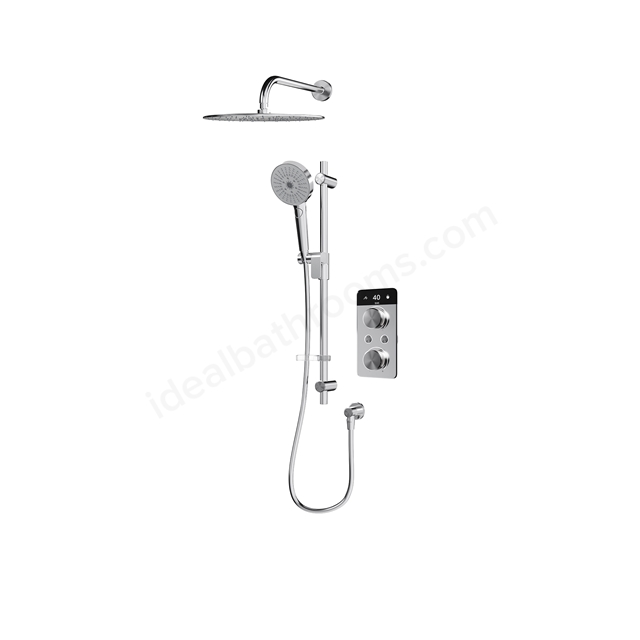 Aqualisa S2 Smart Shower w/ Controller, Adjustable Handset / Kit & Fixed Ceiling Head HP - Chrome