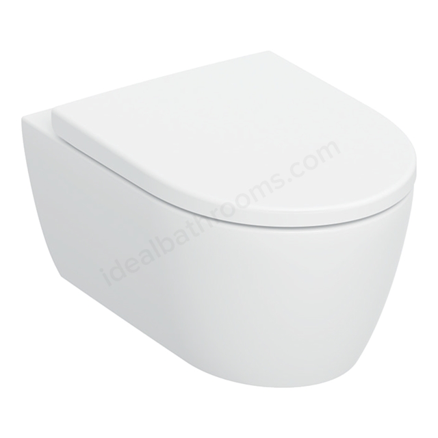 Geberit iCon Satin Wall-Hung TurboFlush Toilet & Soft-Close Seat Pack