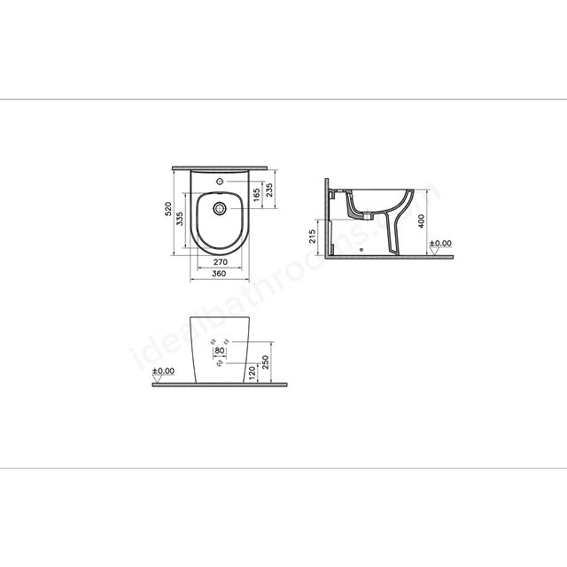 VitrA S20 Soft Square Cistern - White - 3/6 lt