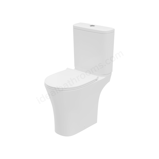 Swan Willen Rimless Comfort Height Close Coupled Open Back WC Pack w/ Cistern & Soft Close Toilet Seat - White